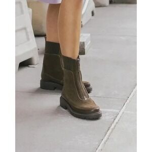 Sam Edelman Womens Leone Green Suede Chunky Combat Boot Size 7.5 Fall Military